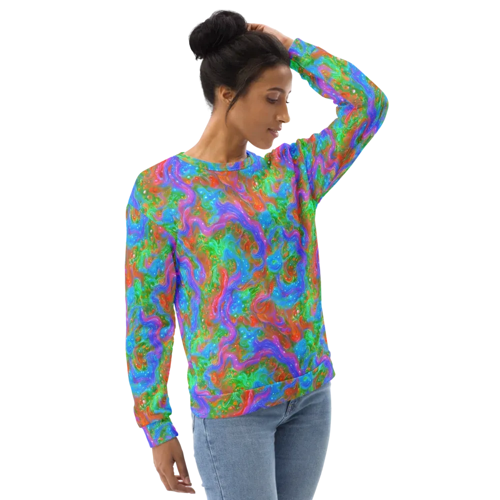 Psychedelic Cascade on Sweatshirt — Right Front