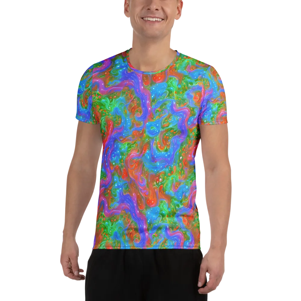Psychedelic Cascade on Men's Athletic T-Shirt — Front
