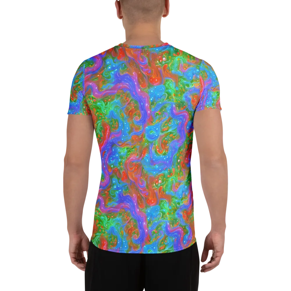 Psychedelic Cascade on Men's Athletic T-Shirt — Back