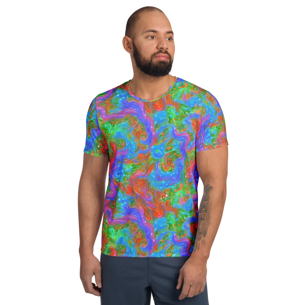 Psychedelic Cascade on Men's Athletic T-Shirt — Front