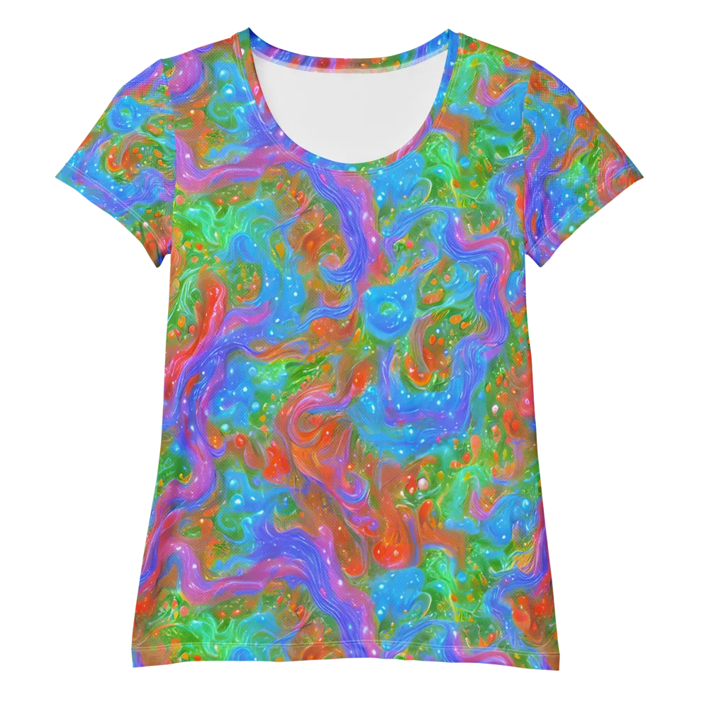 Psychedelic Cascade on Women's Athletic T-Shirt — Front
