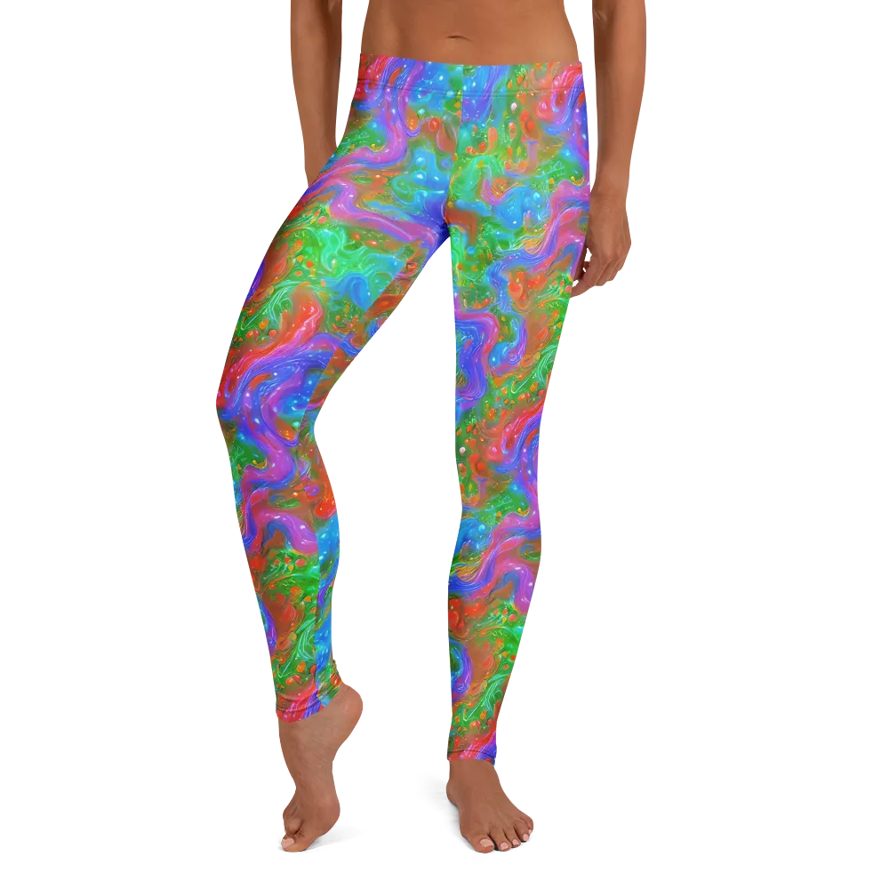 Psychedelic Cascade on Leggings — Front
