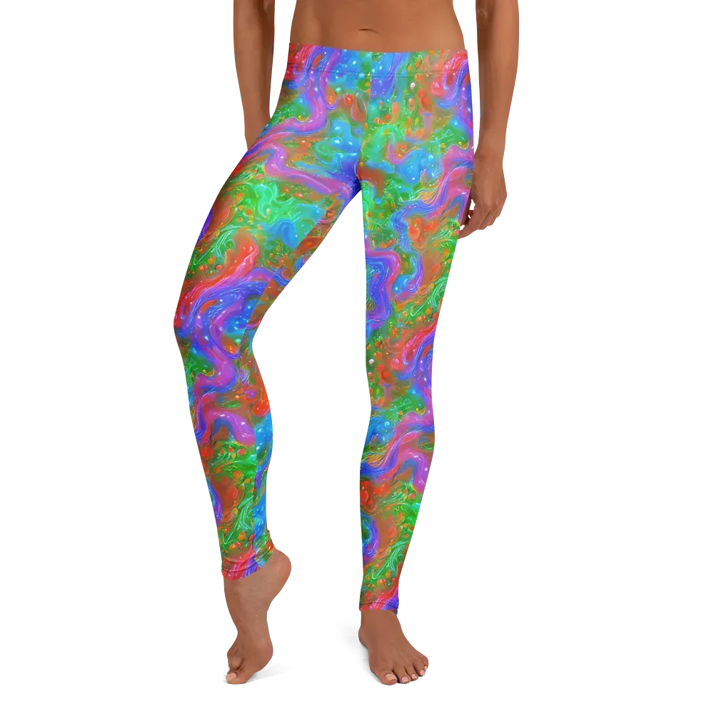 Psychedelic Cascade on Leggings — Front