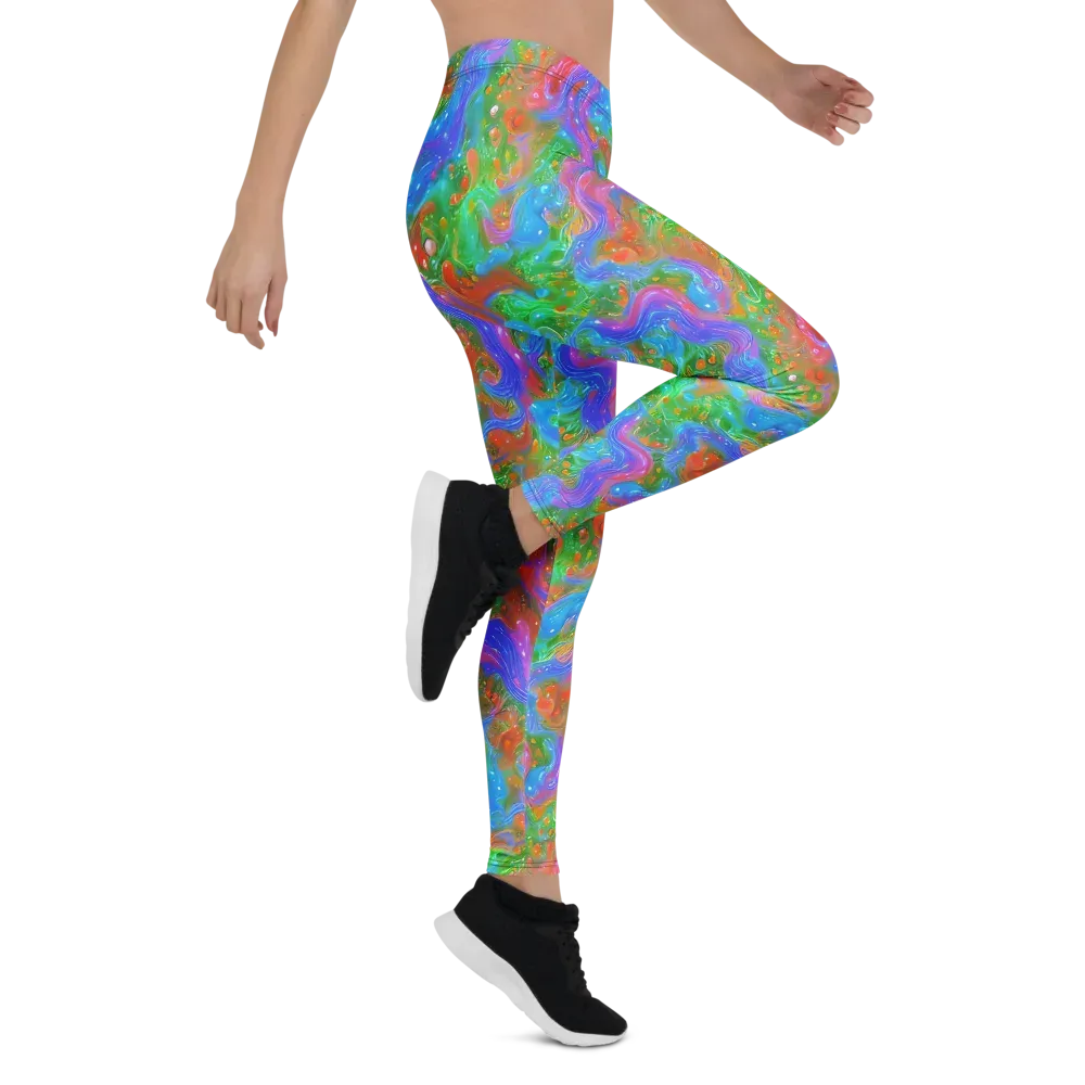 Psychedelic Cascade on Leggings — Right