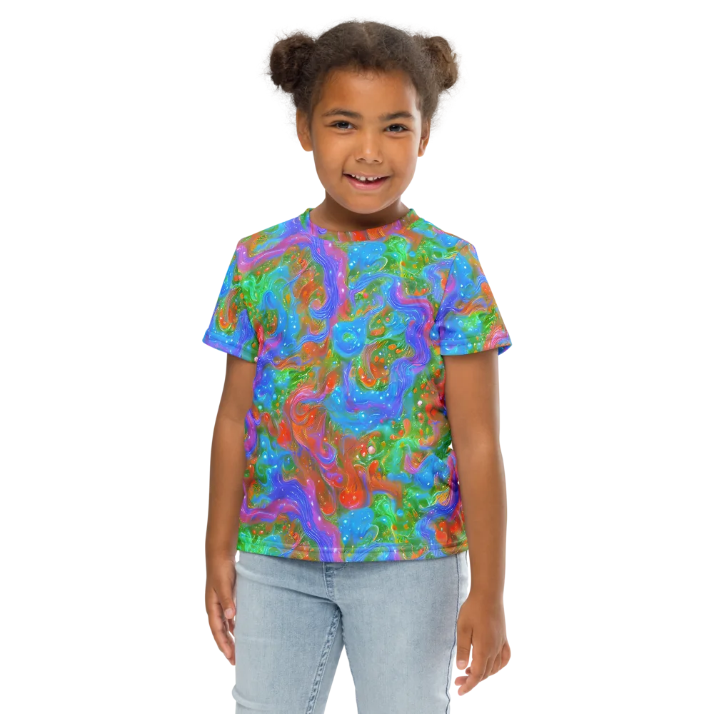 Psychedelic Cascade on Kids Crew Neck T-Shirt — Front