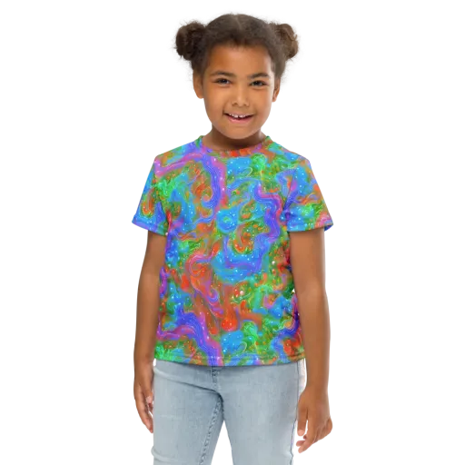Psychedelic Cascade on a Kids Crew Neck T-Shirt
