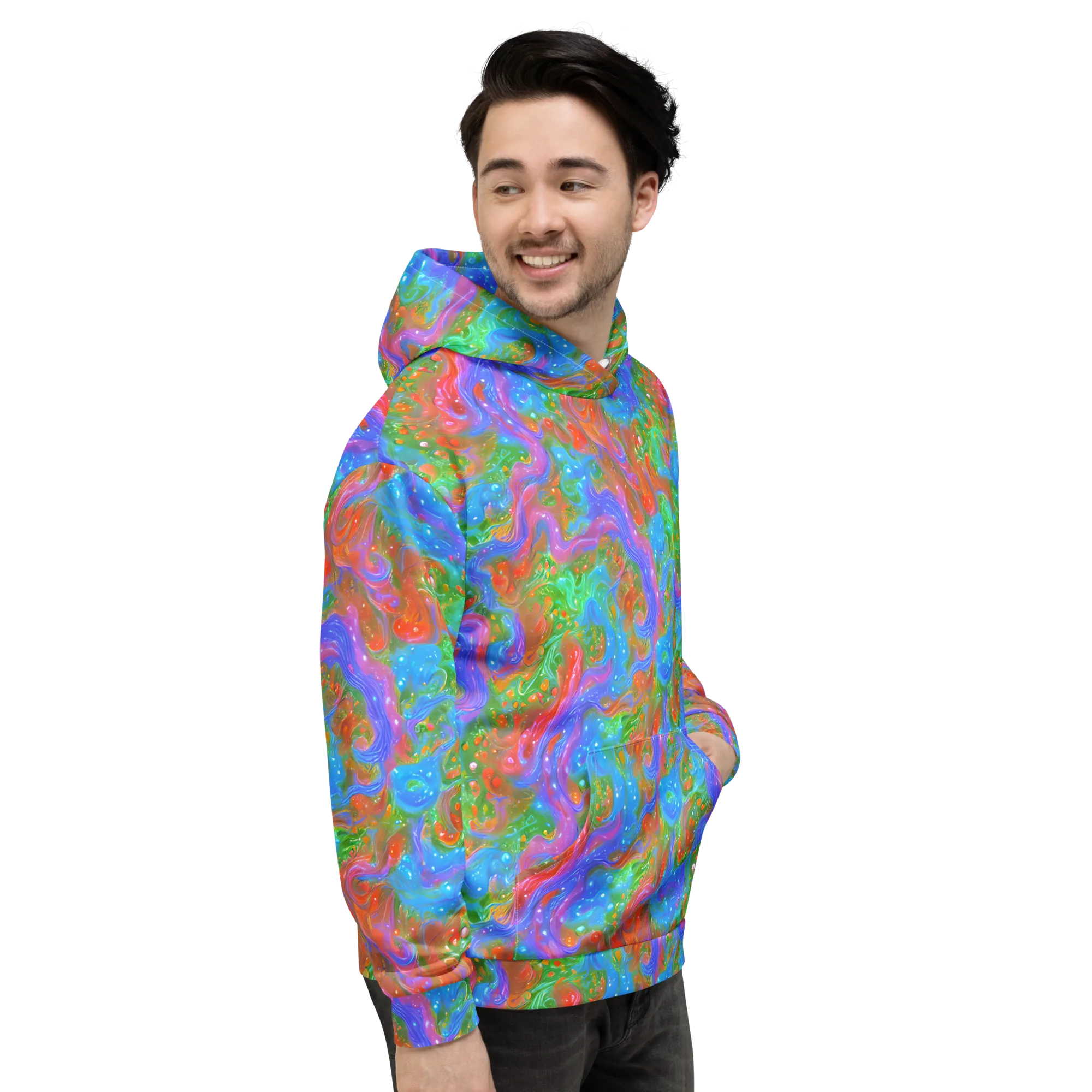 Psychedelic Cascade on Hoodie — Right