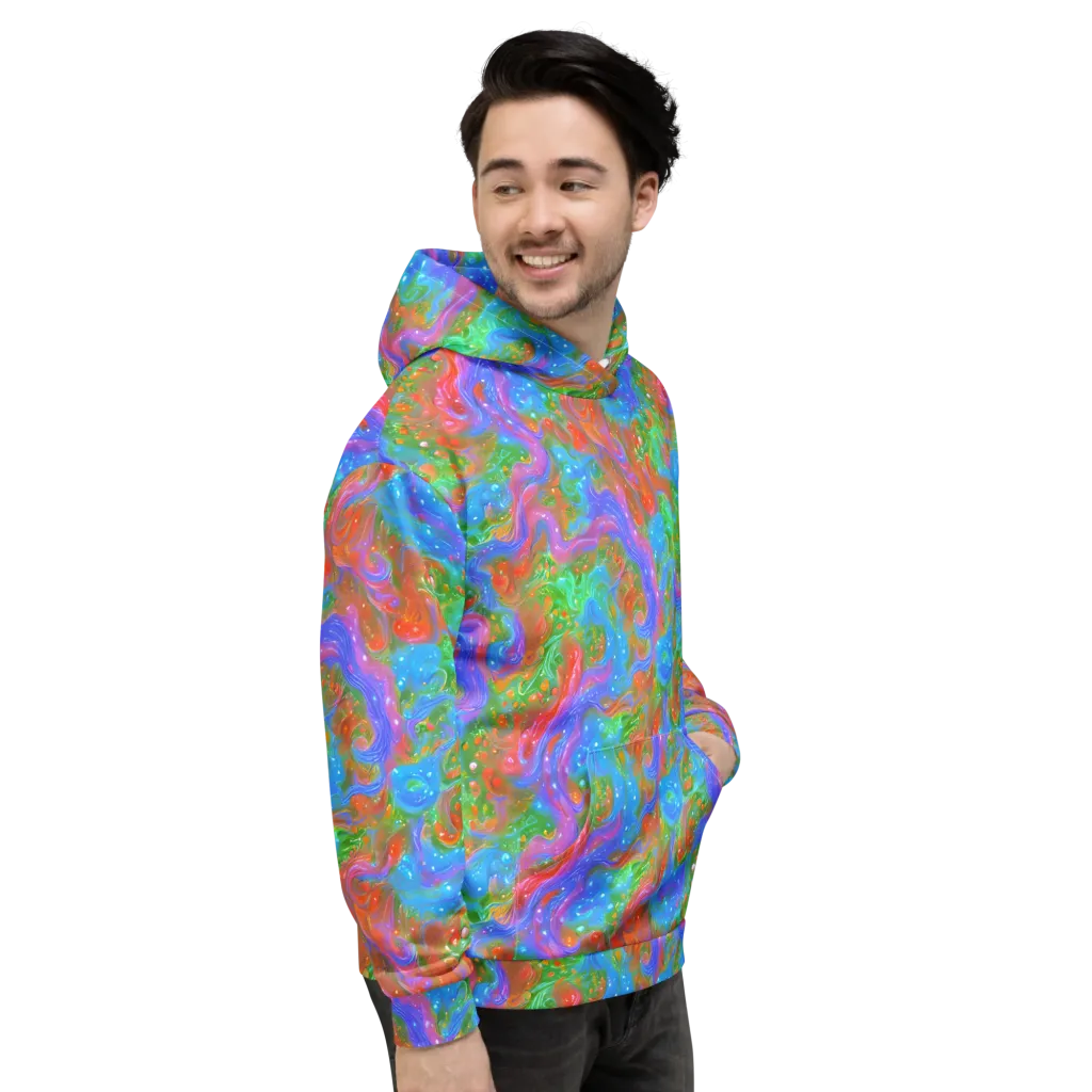 Psychedelic Cascade on Hoodie — Right