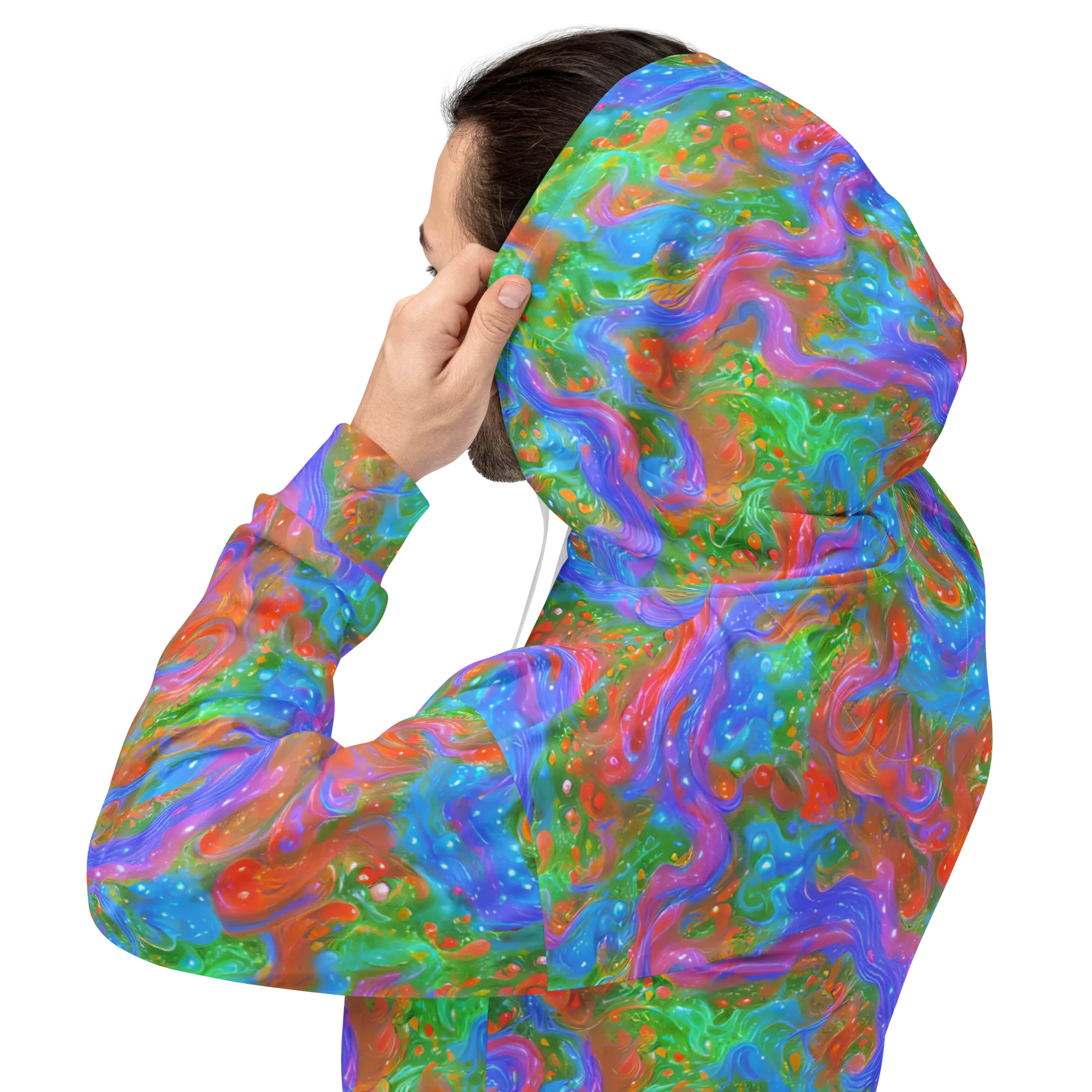 Psychedelic Cascade on Hoodie — Back