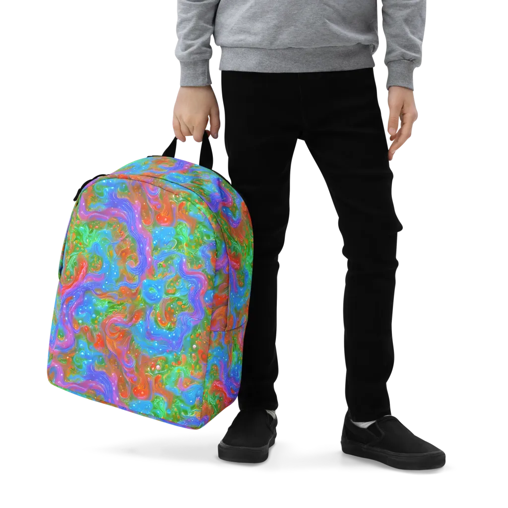 Psychedelic Cascade on Minimalist Backpack — Zoomed-in