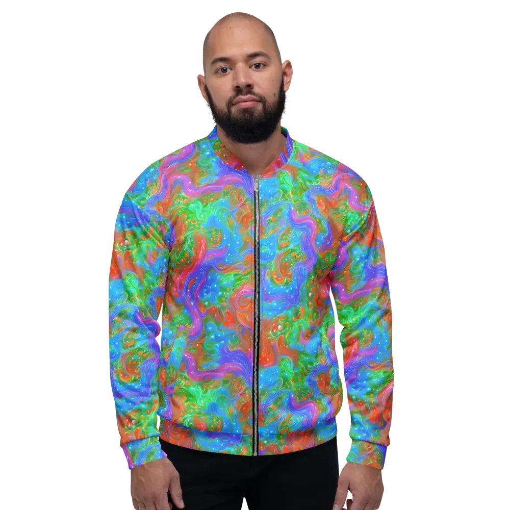 Psychedelic Cascade on Bomber Jacket — Front