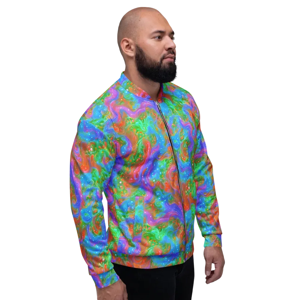 Psychedelic Cascade on Bomber Jacket — Right