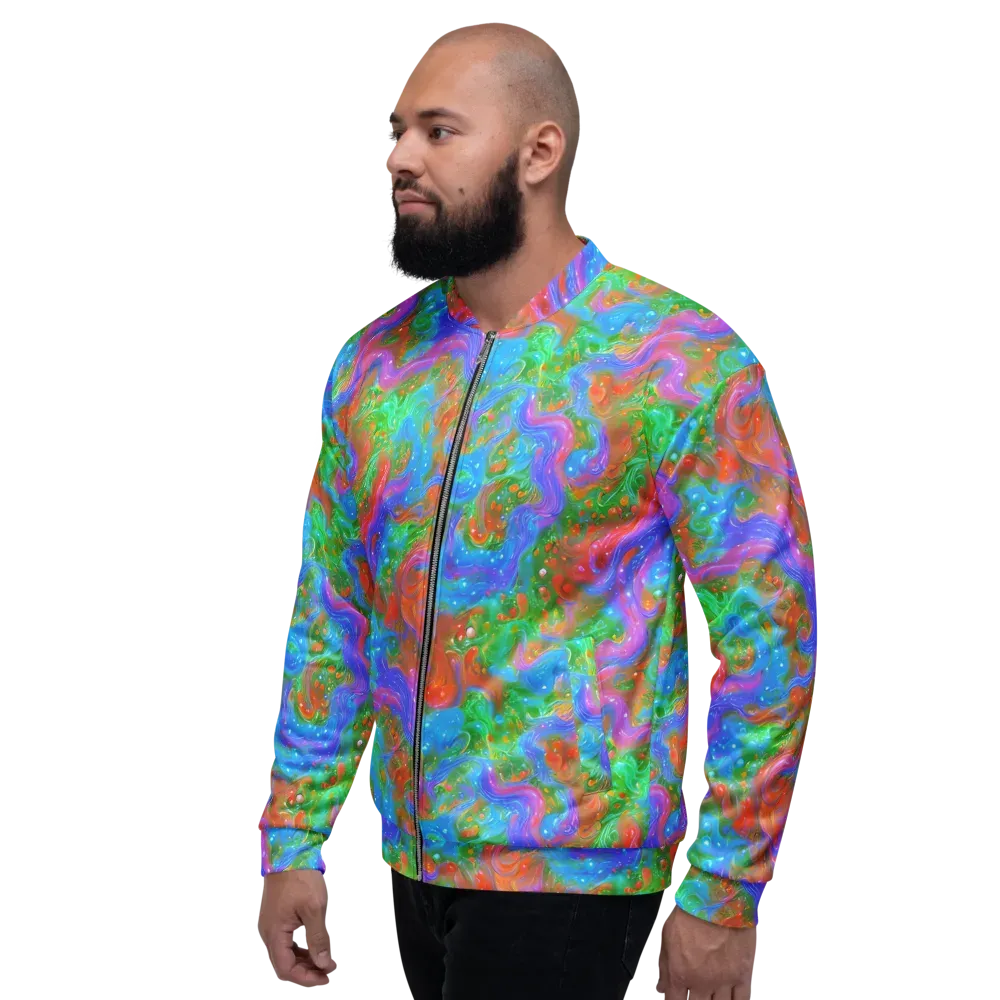 Psychedelic Cascade on Bomber Jacket — Left