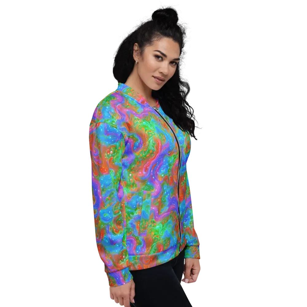 Psychedelic Cascade on Bomber Jacket — Right