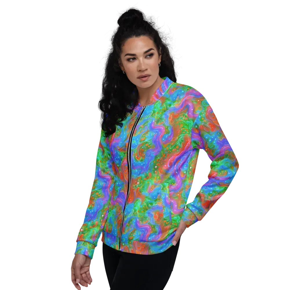 Psychedelic Cascade on Bomber Jacket — Left