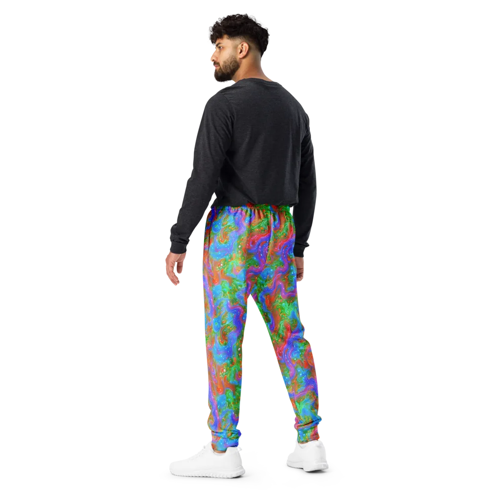 Psychedelic Cascade on Men's Joggers — Back