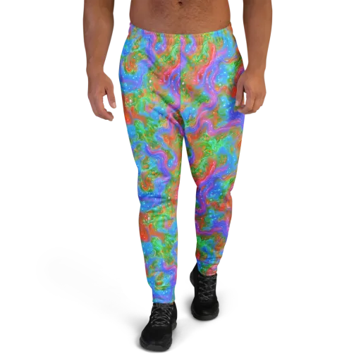 Psychedelic Cascade on a Men's Joggers