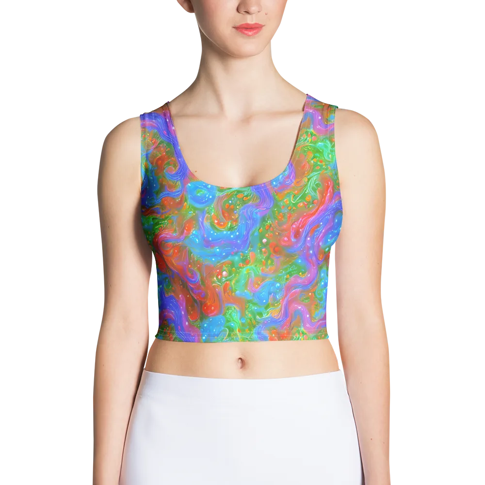 Psychedelic Cascade on Crop Top — Front
