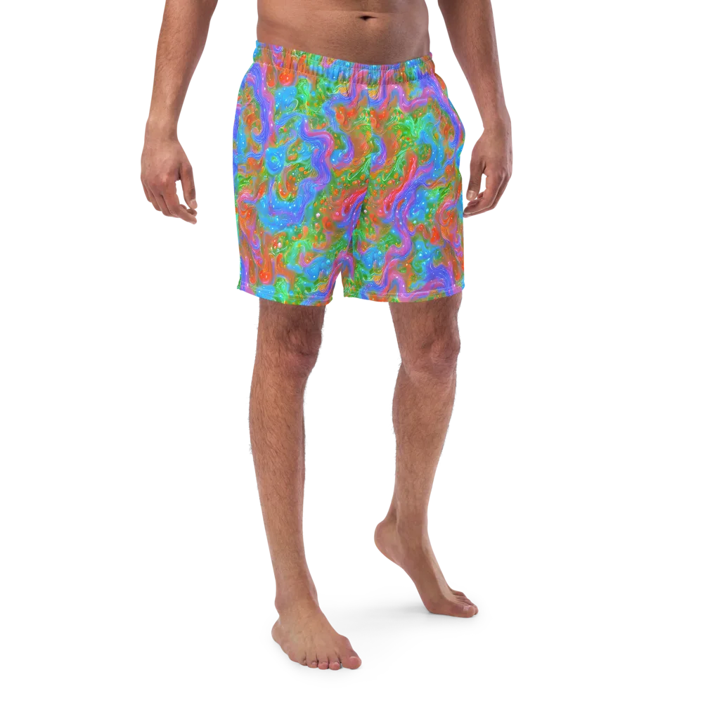 Psychedelic Cascade on Swim Trunks — Front