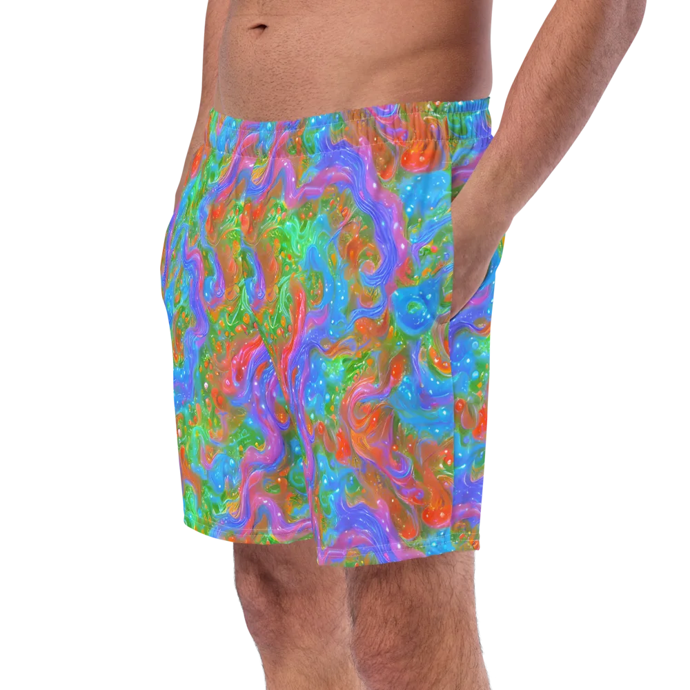 Psychedelic Cascade on Swim Trunks — Left Front