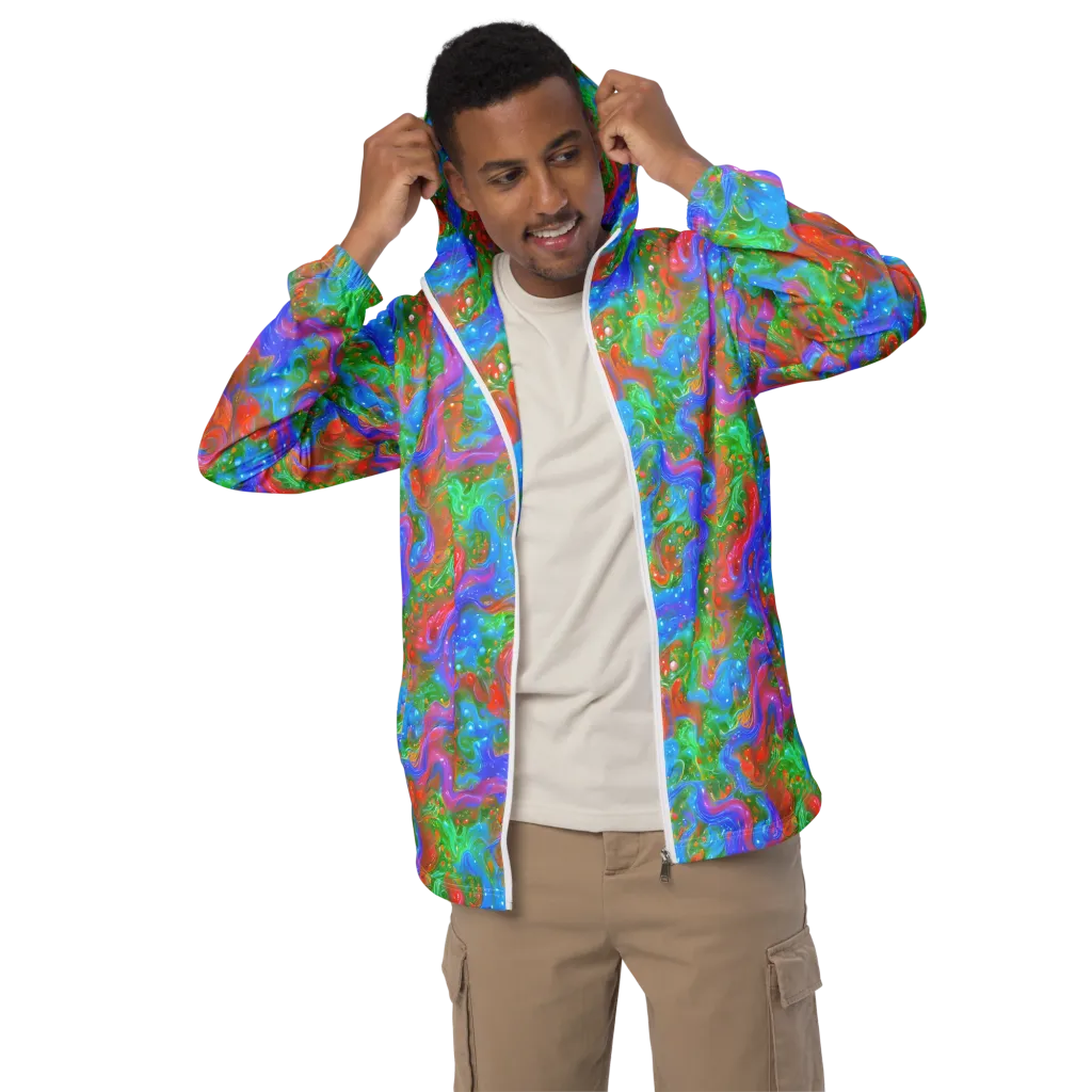 Psychedelic Cascade on Men's Windbreaker — Front