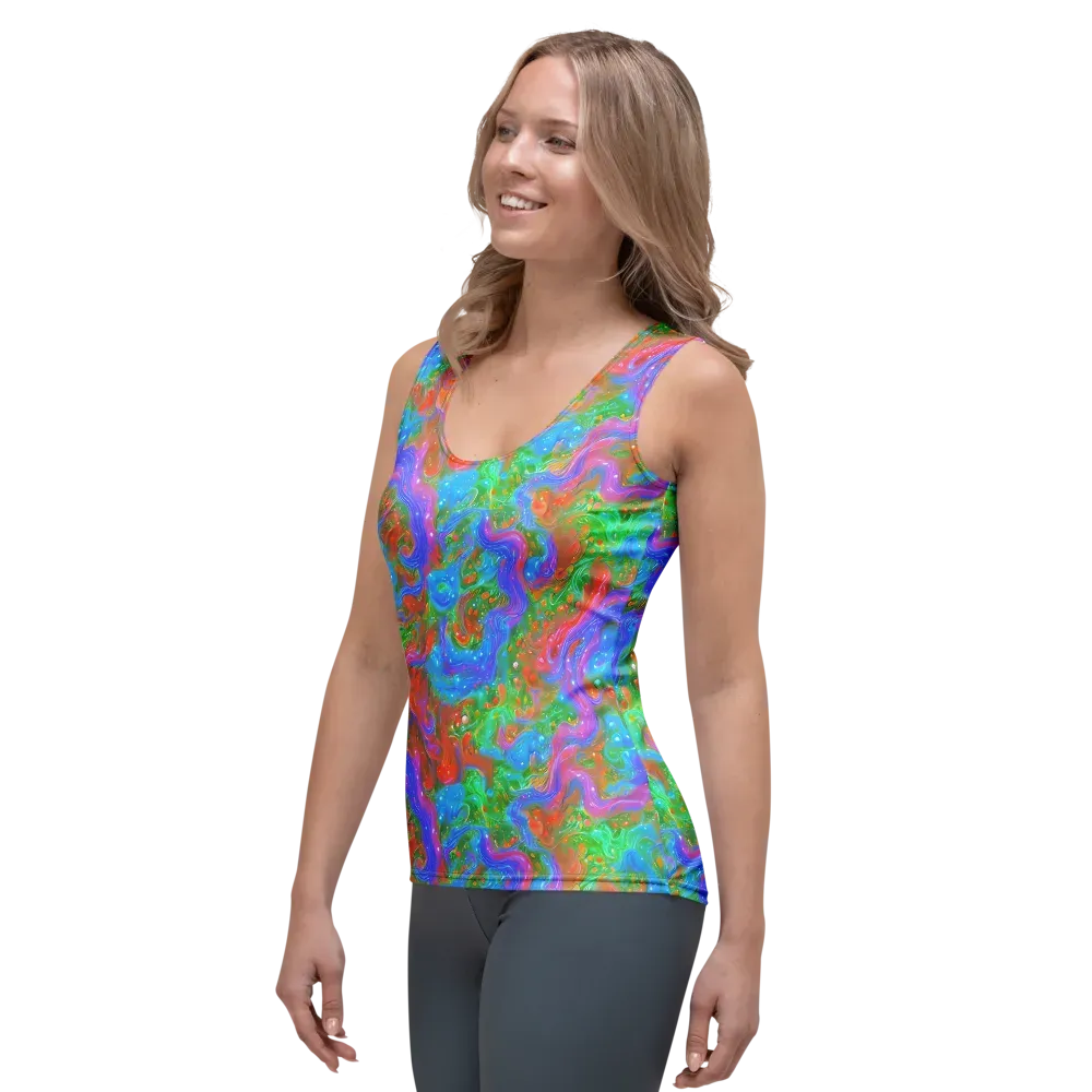 Psychedelic Cascade on Women's Tank Top — Left Front