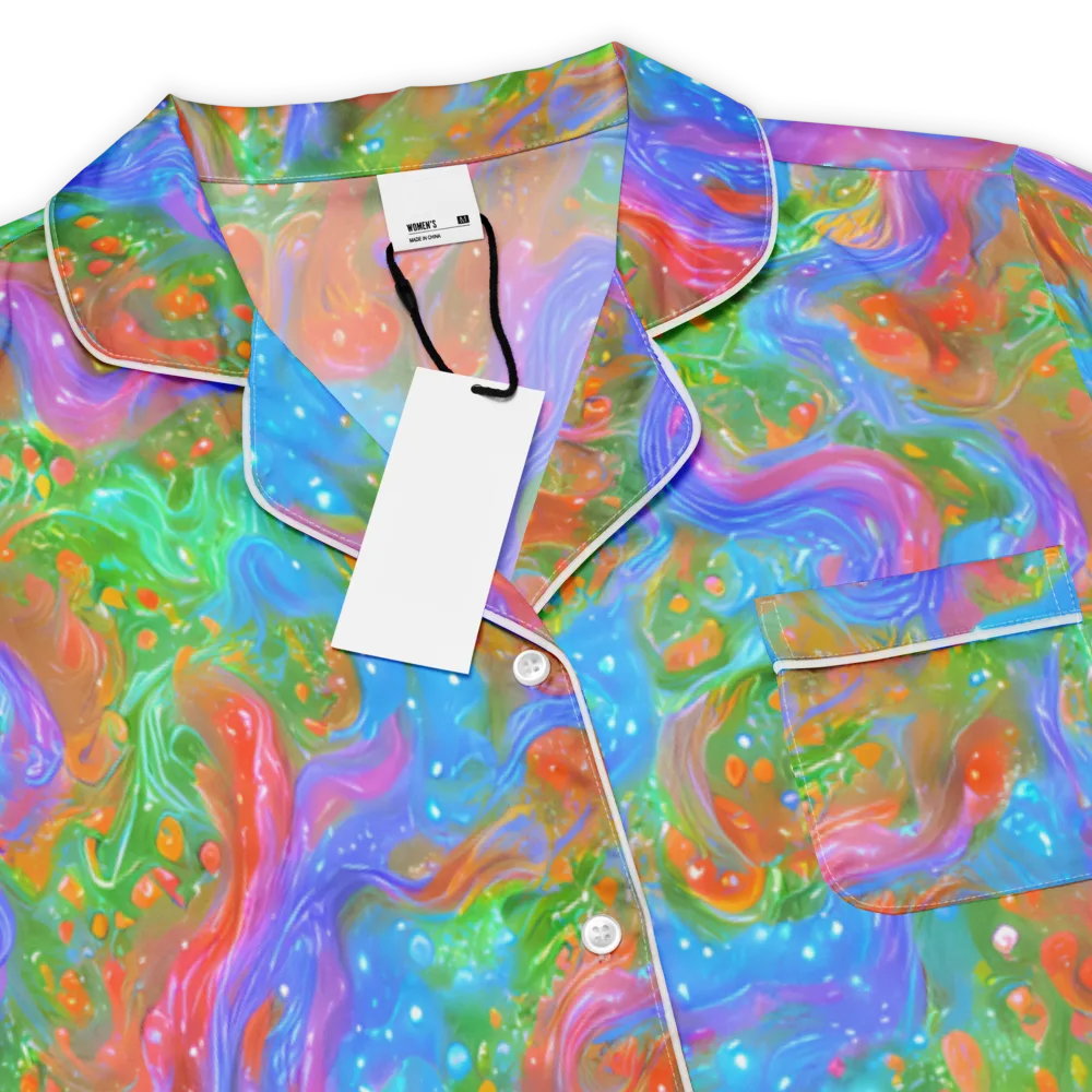 Psychedelic Cascade on Women's Short Sleeve Pajama Top — Product details