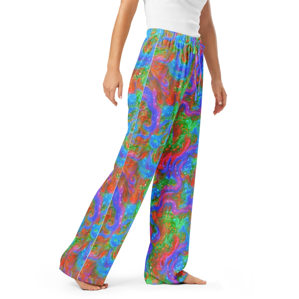 Psychedelic Cascade on Women's Pajama Pants — Right Front