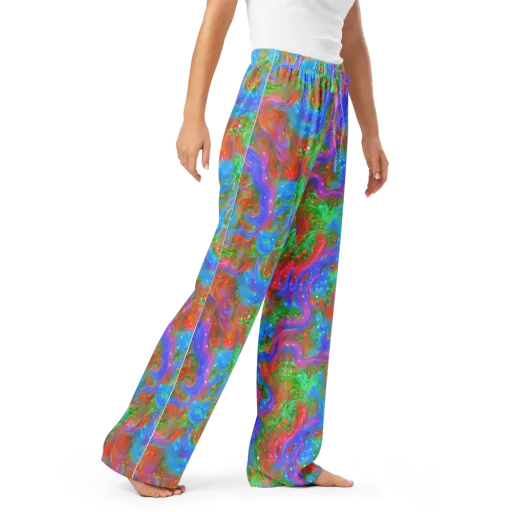 Psychedelic Cascade on a Women's Pajama Pants