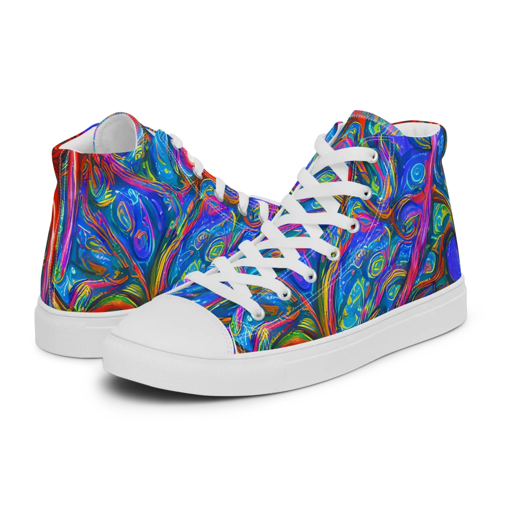 The Chromatic Dream on Men's High Top Canvas Shoes — Left