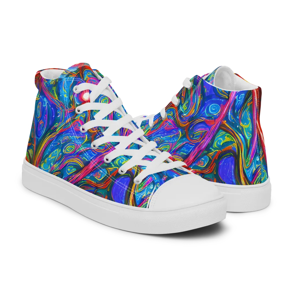 The Chromatic Dream on Men's High Top Canvas Shoes — Right