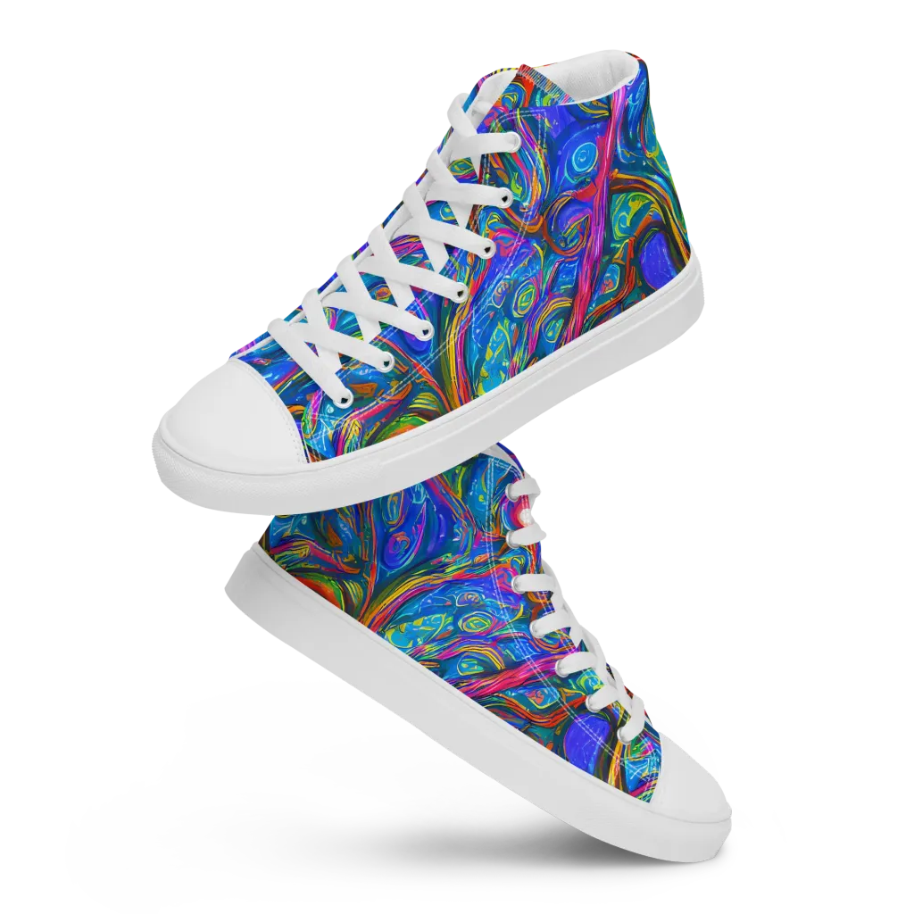 The Chromatic Dream on Men's High Top Canvas Shoes — Front