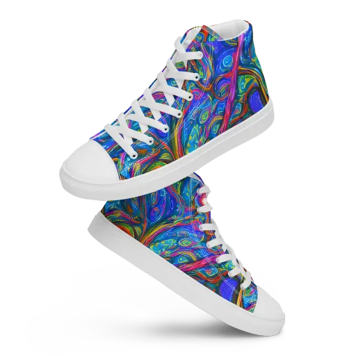 The Chromatic Dream on a Men's High Top Canvas Shoes
