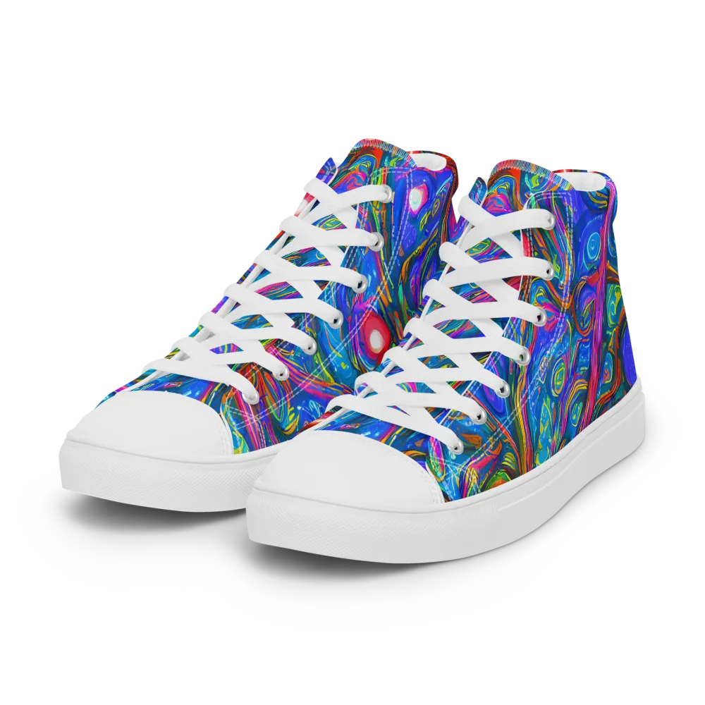 The Chromatic Dream on Women's High Top Canvas Shoes — Left Front