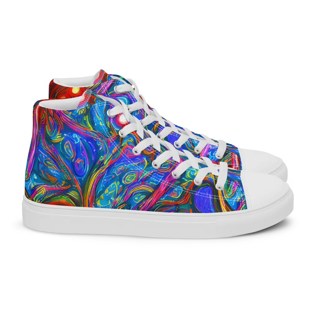 The Chromatic Dream on Women's High Top Canvas Shoes — Right