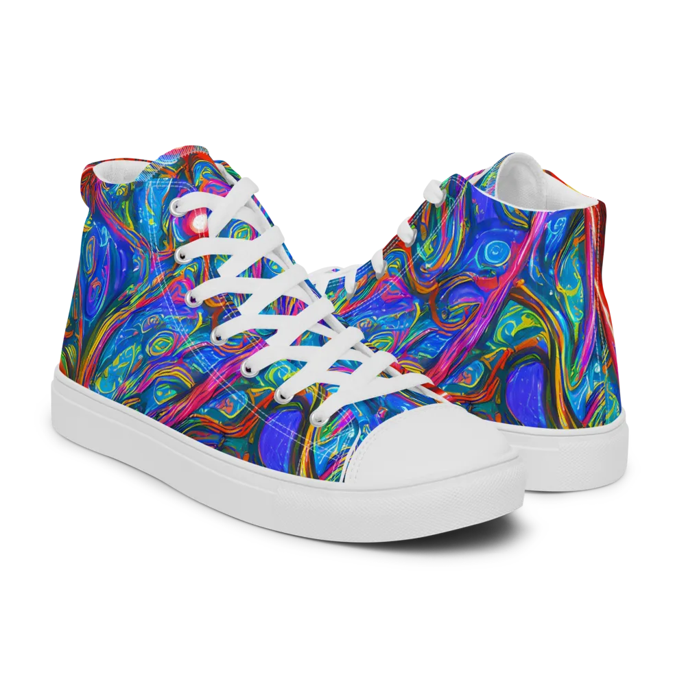 The Chromatic Dream on Women's High Top Canvas Shoes — Right