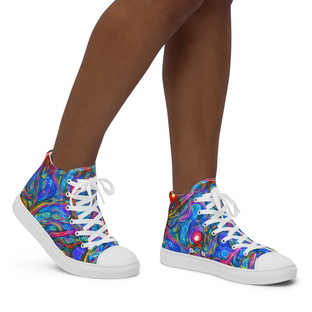 The Chromatic Dream on Women's High Top Canvas Shoes — Right