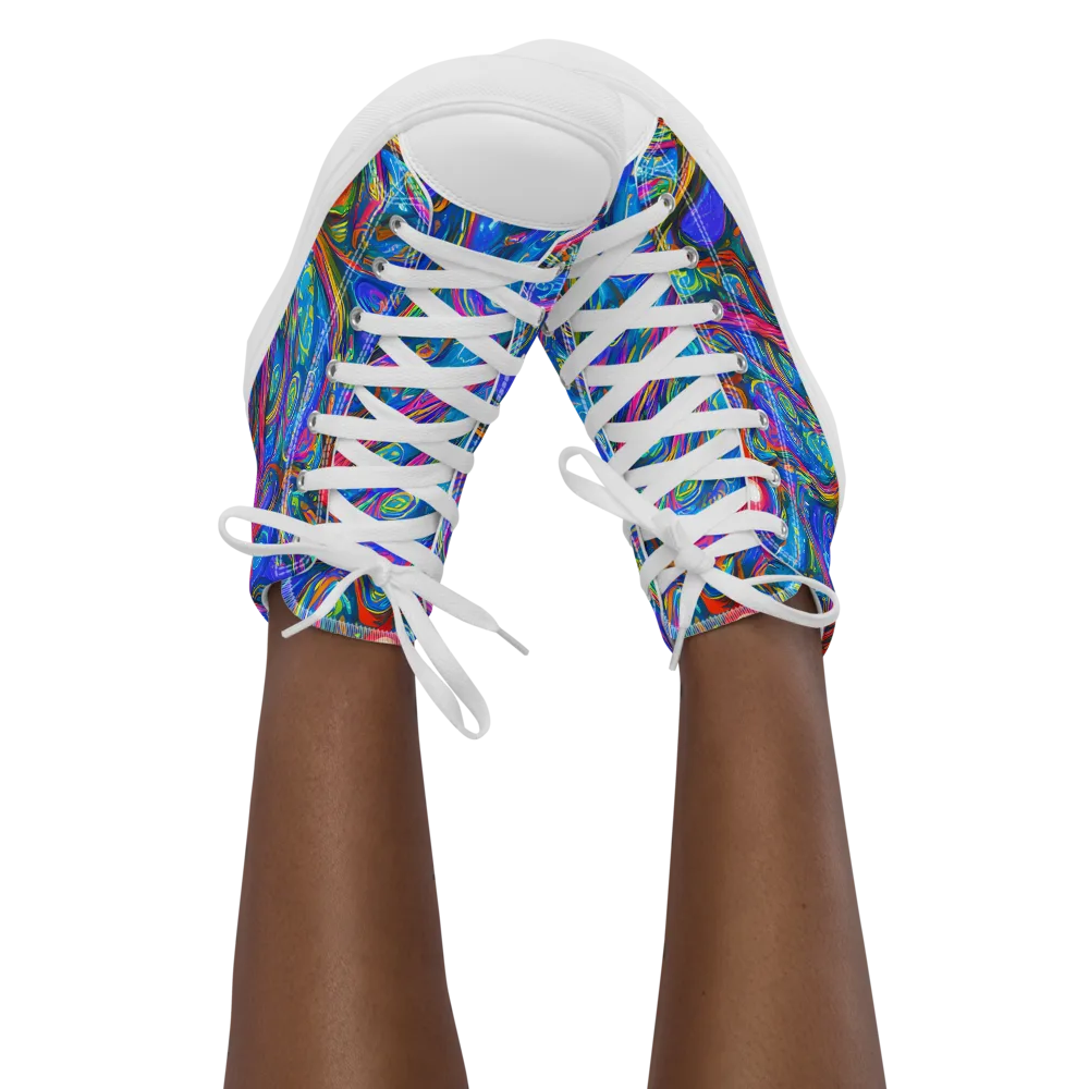 The Chromatic Dream on Women's High Top Canvas Shoes — Front