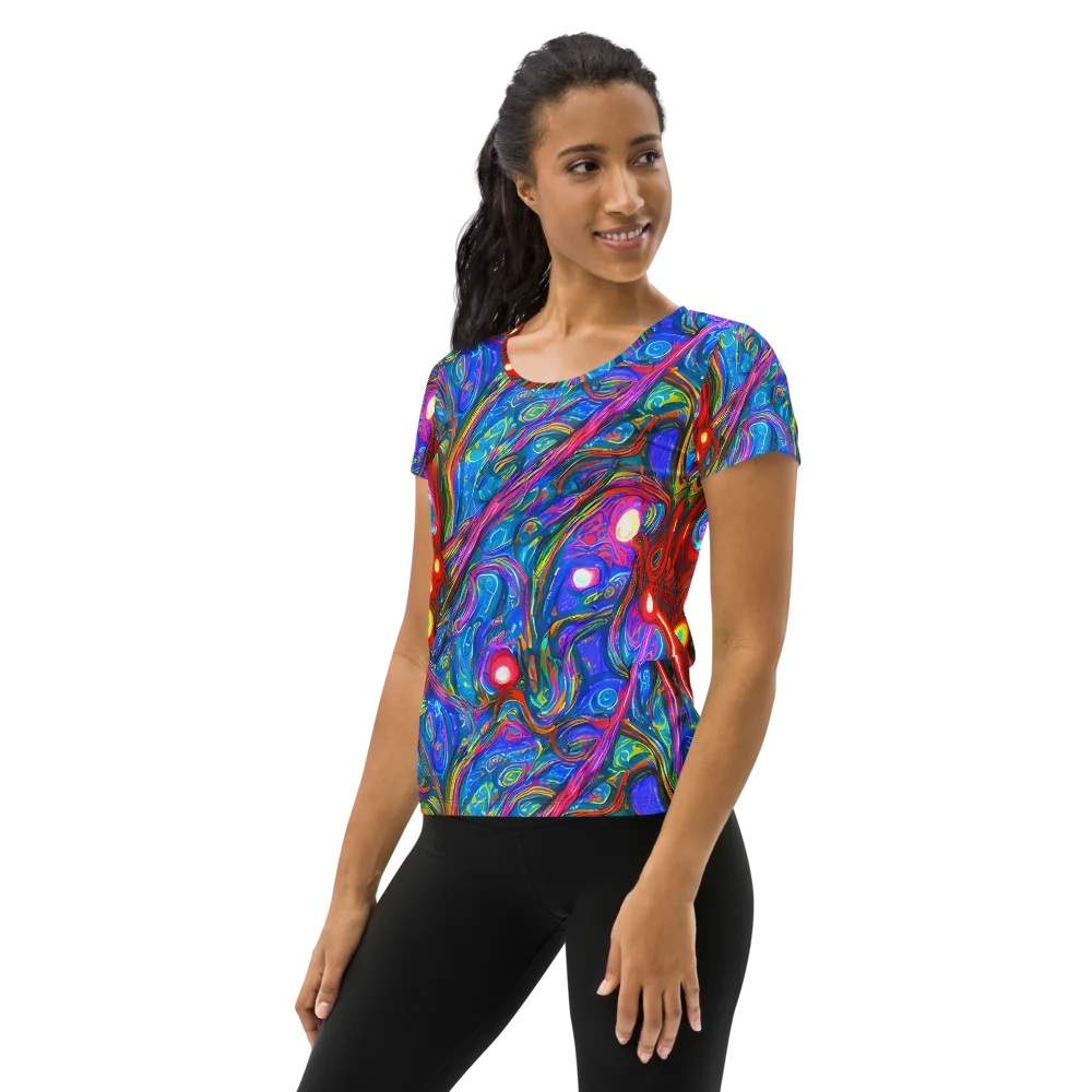 The Chromatic Dream on Women's Athletic T-Shirt — Left