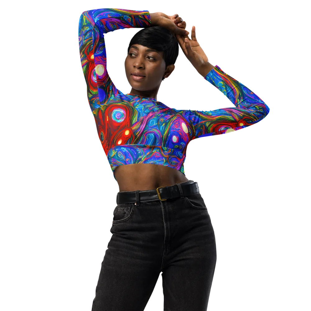 The Chromatic Dream on Long Sleeve Crop Top — Front