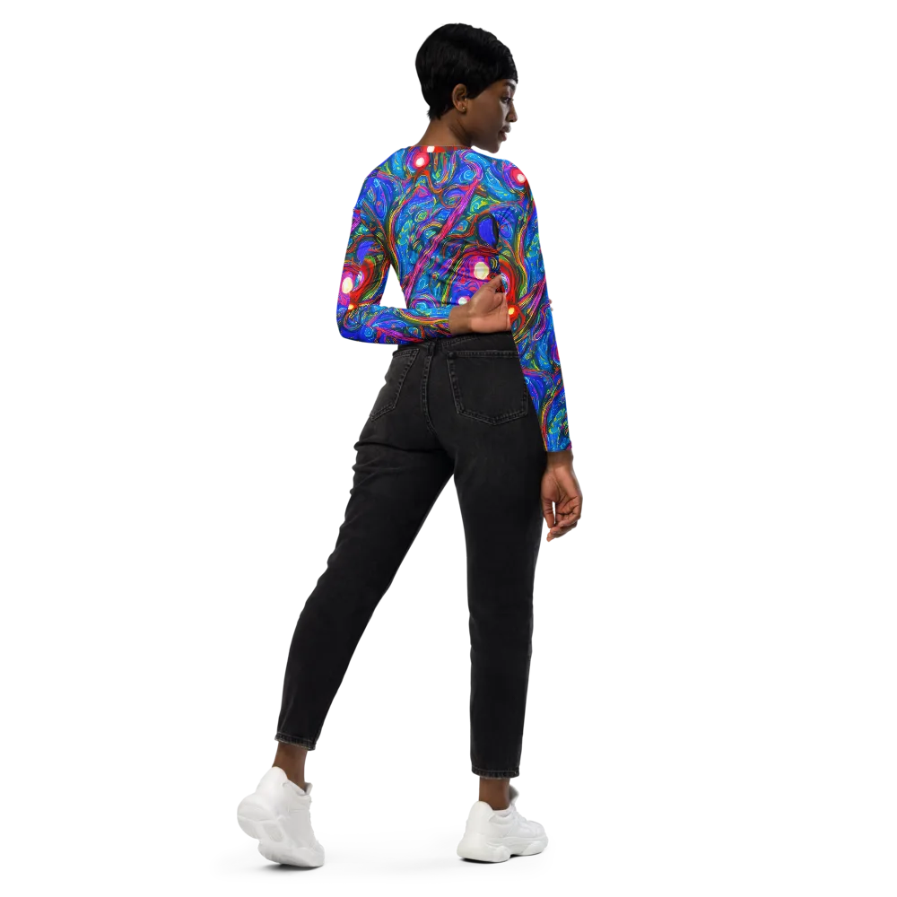 The Chromatic Dream on Long Sleeve Crop Top — Right Back
