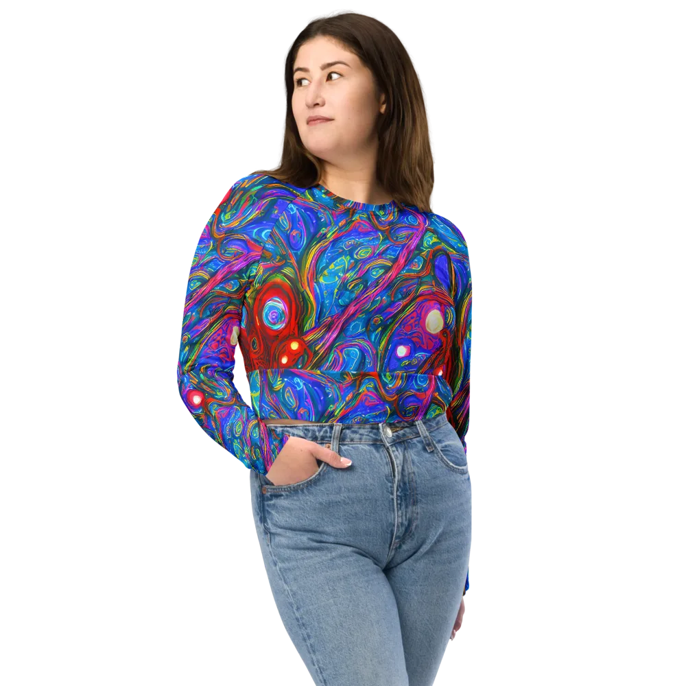 The Chromatic Dream on Long Sleeve Crop Top — Front