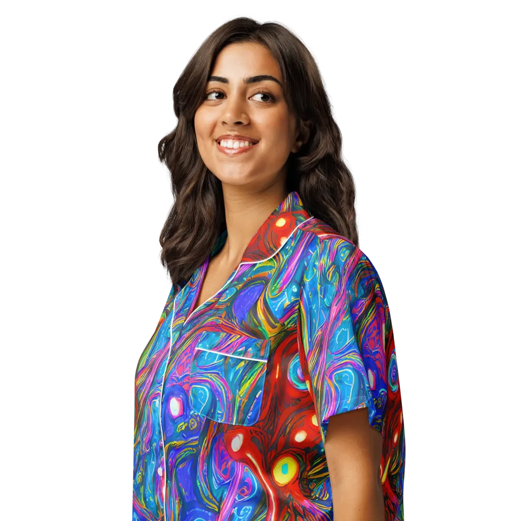 The Chromatic Dream on Women's Short Sleeve Pajama Top — Left Front