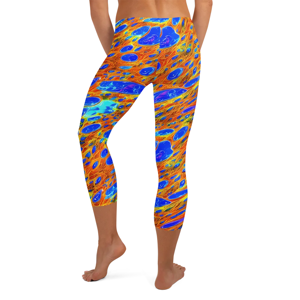 Bluefire Veins on Capri Leggings — Back