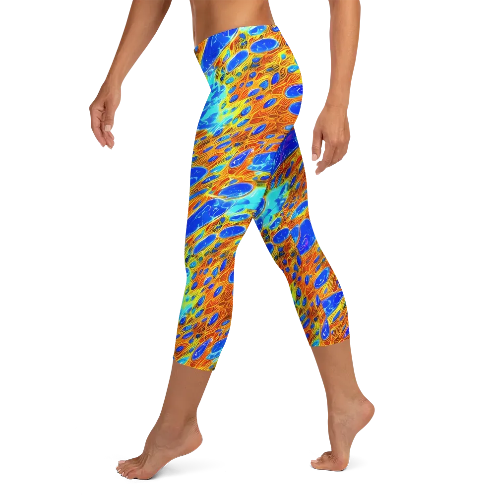 Bluefire Veins on Capri Leggings — Left