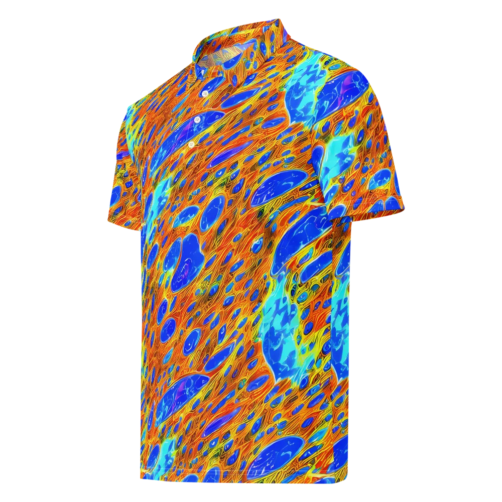 Bluefire Veins on Men's Slim Fit Polo Shirt — Left Front