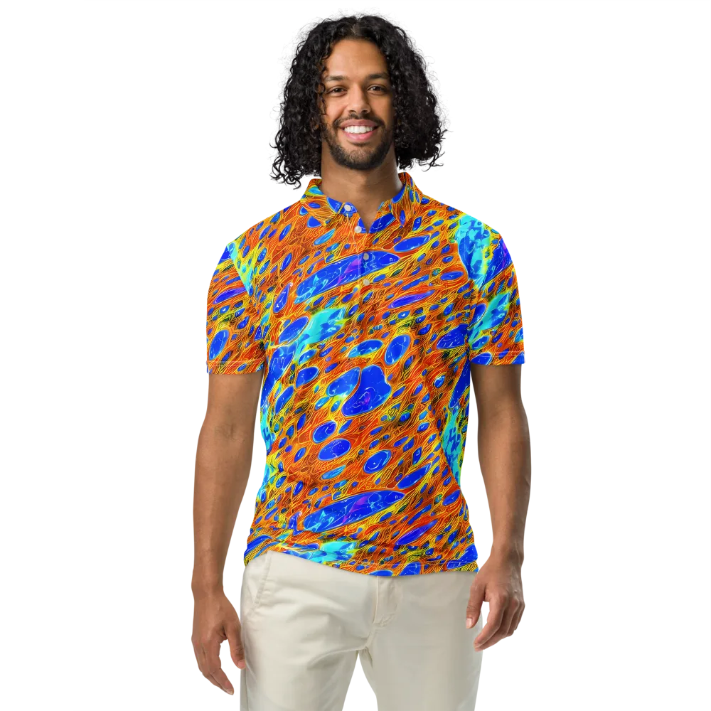 Bluefire Veins on Men's Slim Fit Polo Shirt — Front