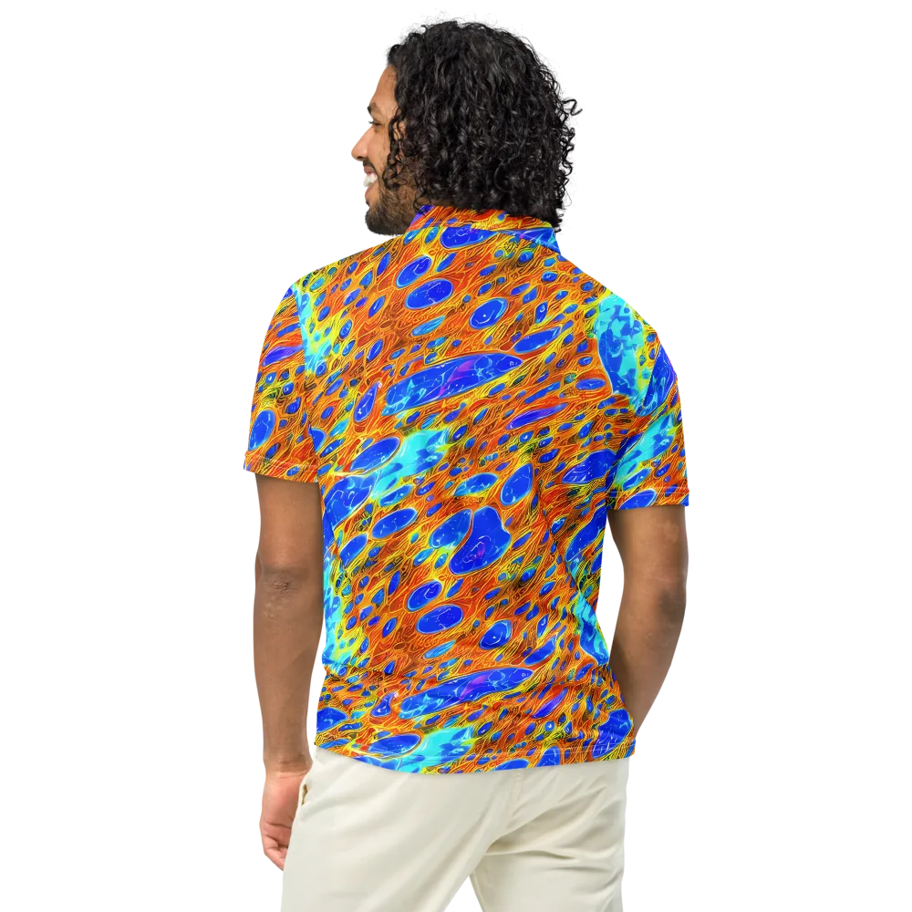 Bluefire Veins on Men's Slim Fit Polo Shirt — Back
