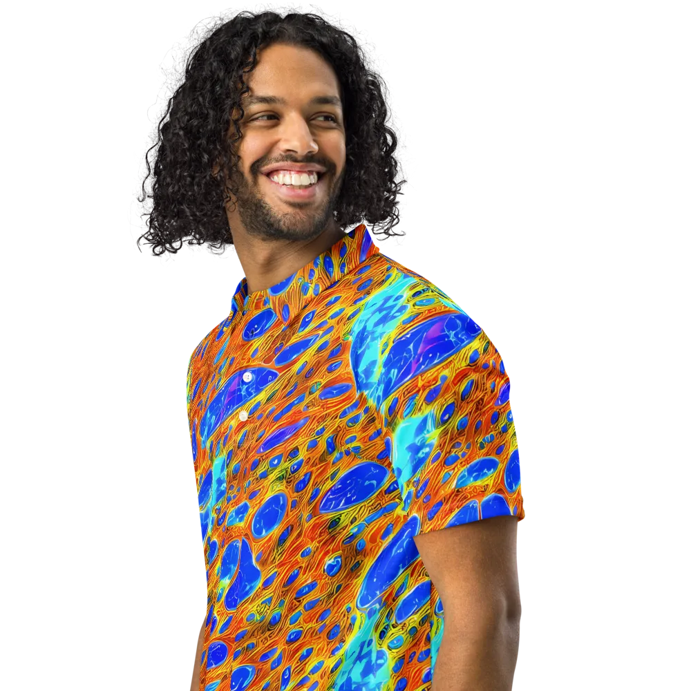 Bluefire Veins on Men's Slim Fit Polo Shirt — Left Front