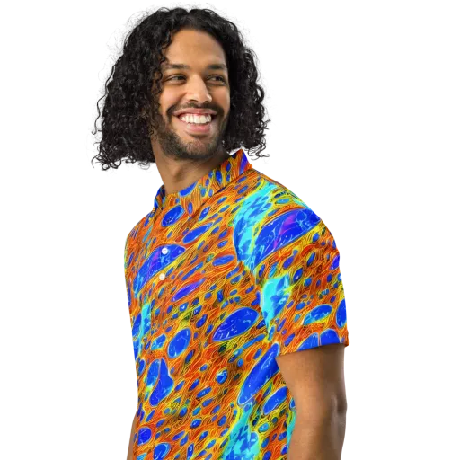 Bluefire Veins on a Men's Slim Fit Polo Shirt